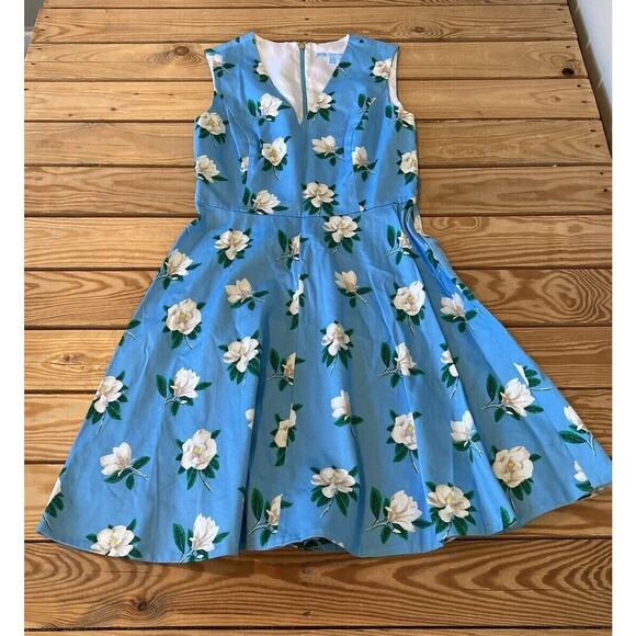 Draper James Floral Sleeveless Dress Size 2 Women’s Blue - Picture 1 of 7